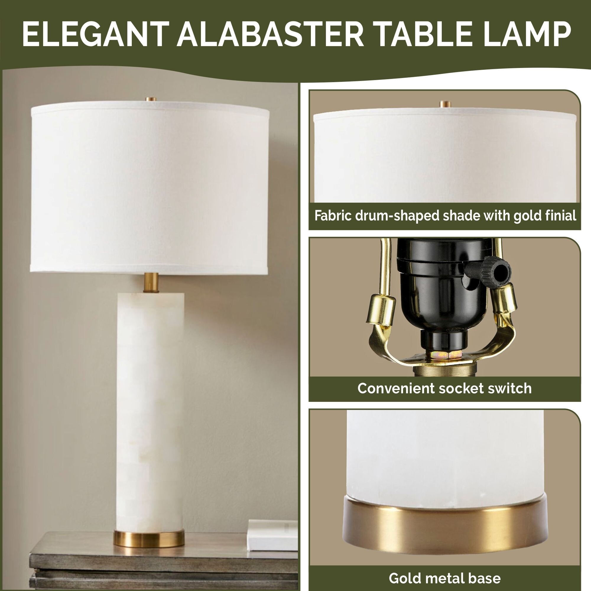 INK+IVY Prague Alabaster Table Lamp - On Sale - Overstock - 18114517
